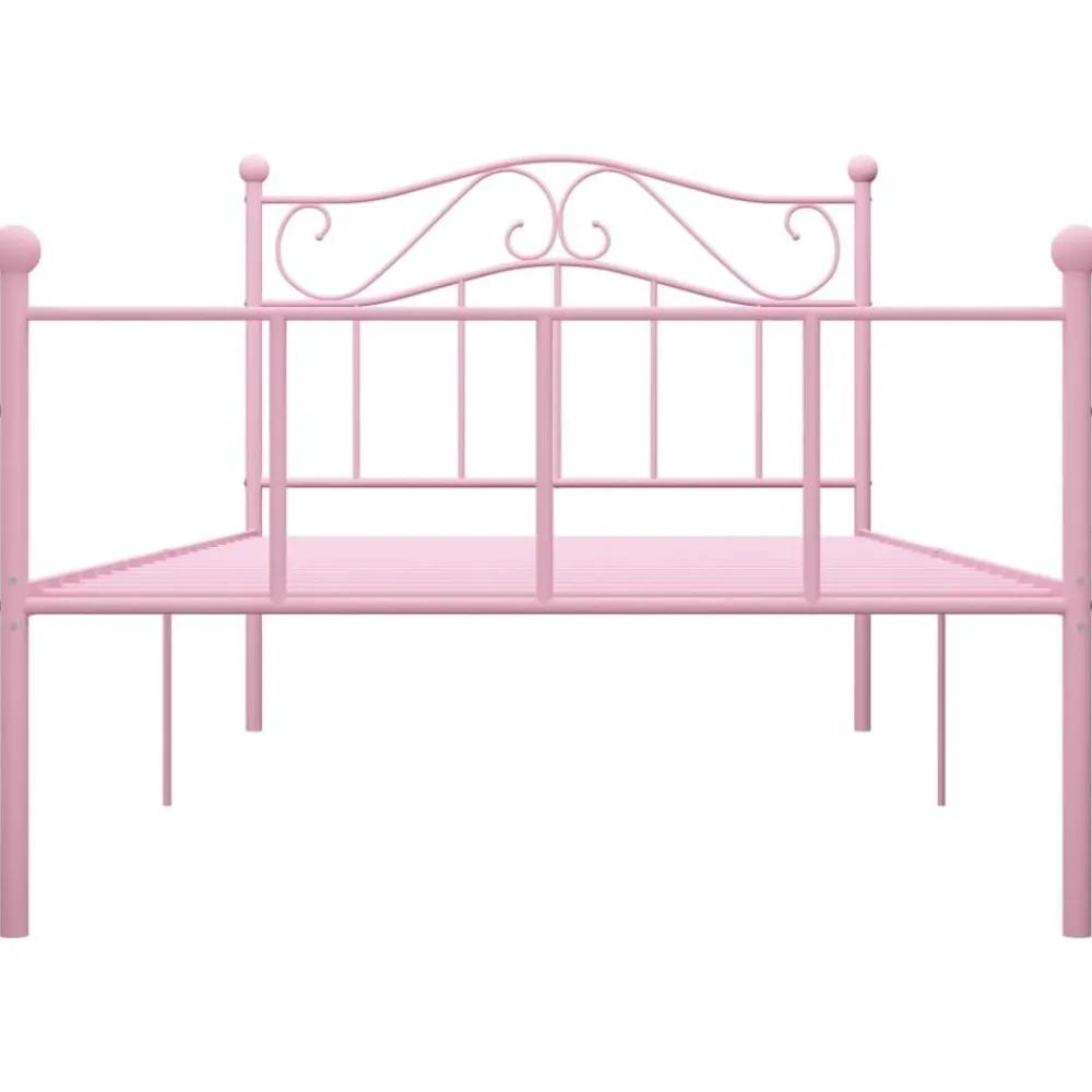 vidaXL Estructura de cama sin colchón metal 90x200 cm Rosa Clearance