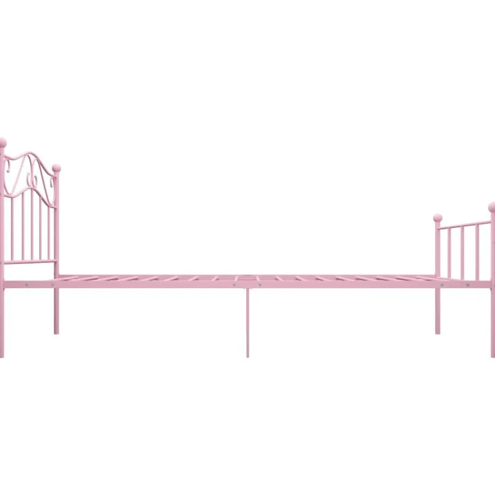 vidaXL Estructura de cama sin colchón metal 90x200 cm Rosa Clearance