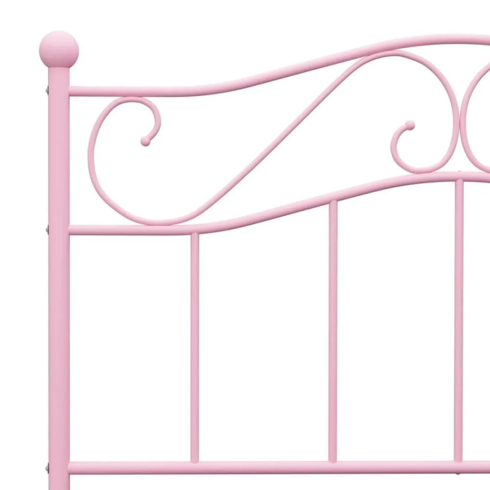 vidaXL Estructura de cama sin colchón metal 90x200 cm Rosa Clearance