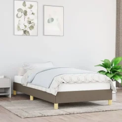 vidaXL Estructura de cama sin colchón tela gris taupe 80x200 cm Taupé Outlet