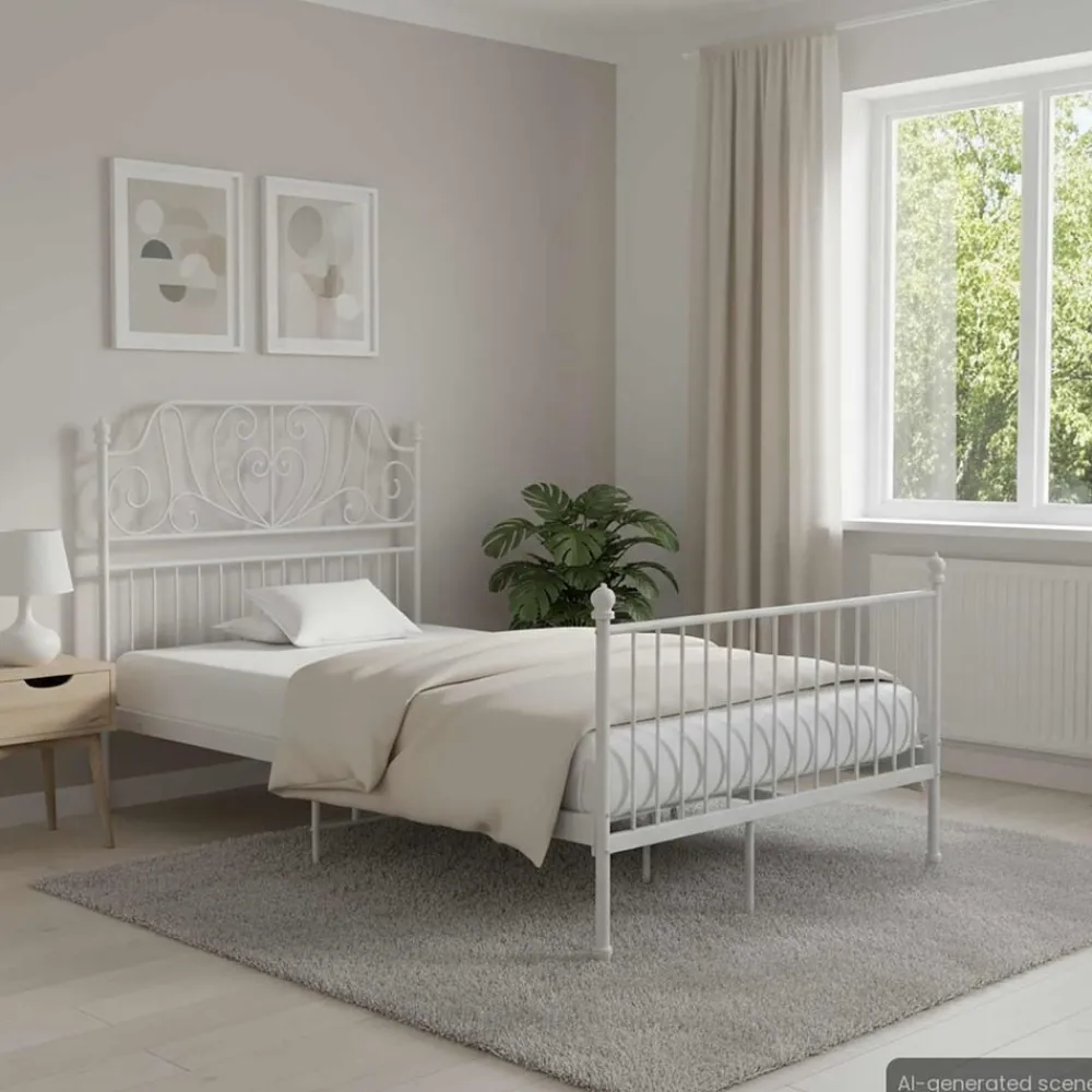 vidaXL Camas Y Accesorios-Estructura de cama sin colchón metal 120x200 cm