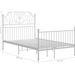 vidaXL Camas Y Accesorios-Estructura de cama sin colchón metal 120x200 cm