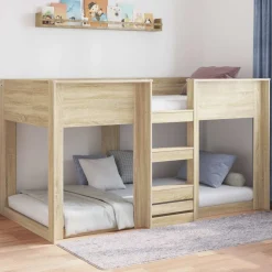 vidaXL Camas Y Accesorios-Estructura de Cama de Suelo Sonoma 75 x 190 cm