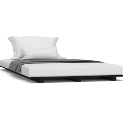 vidaXL Estructura de cama madera maciza de pino 100x200 cm Negro New