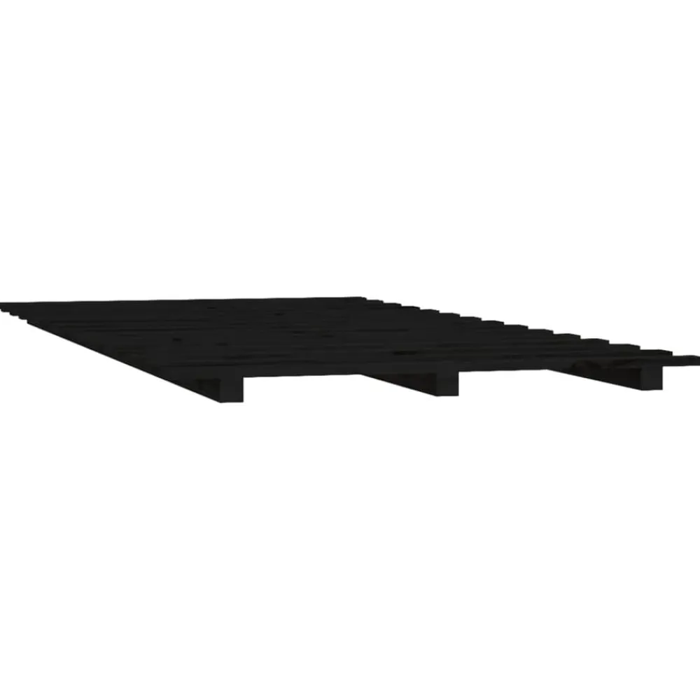 vidaXL Estructura de cama madera maciza de pino 100x200 cm Negro New
