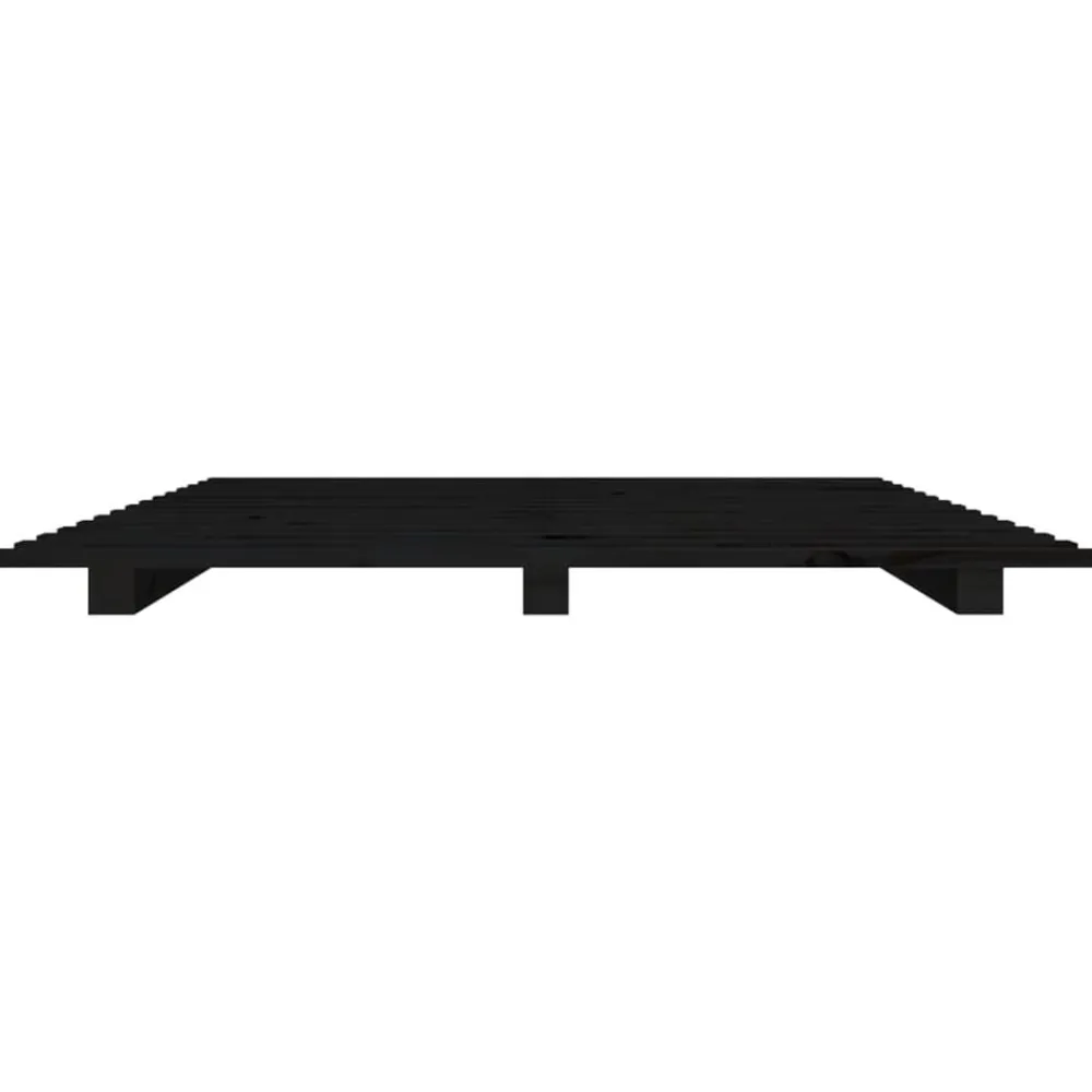 vidaXL Estructura de cama madera maciza de pino 100x200 cm Negro New