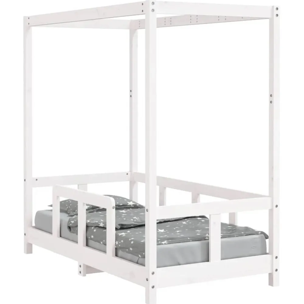 Niños vidaXL Mobiliario Para Bebés Y Niños Pequeños-Estructura de cama para niños madera de pino 70x140 cm