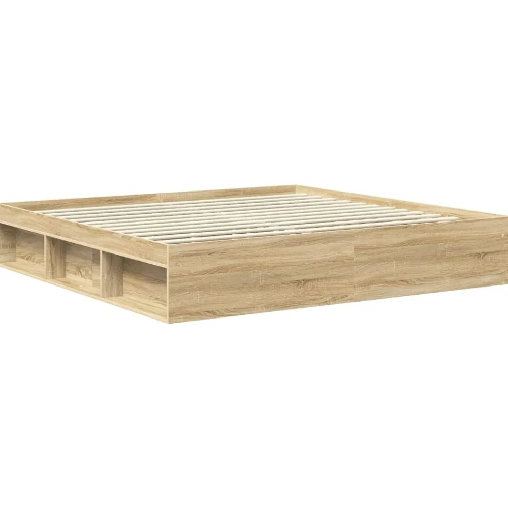 vidaXL Camas Y Accesorios-Estructura de cama Sonoma 200 x 200 cm Madera de pino macizo