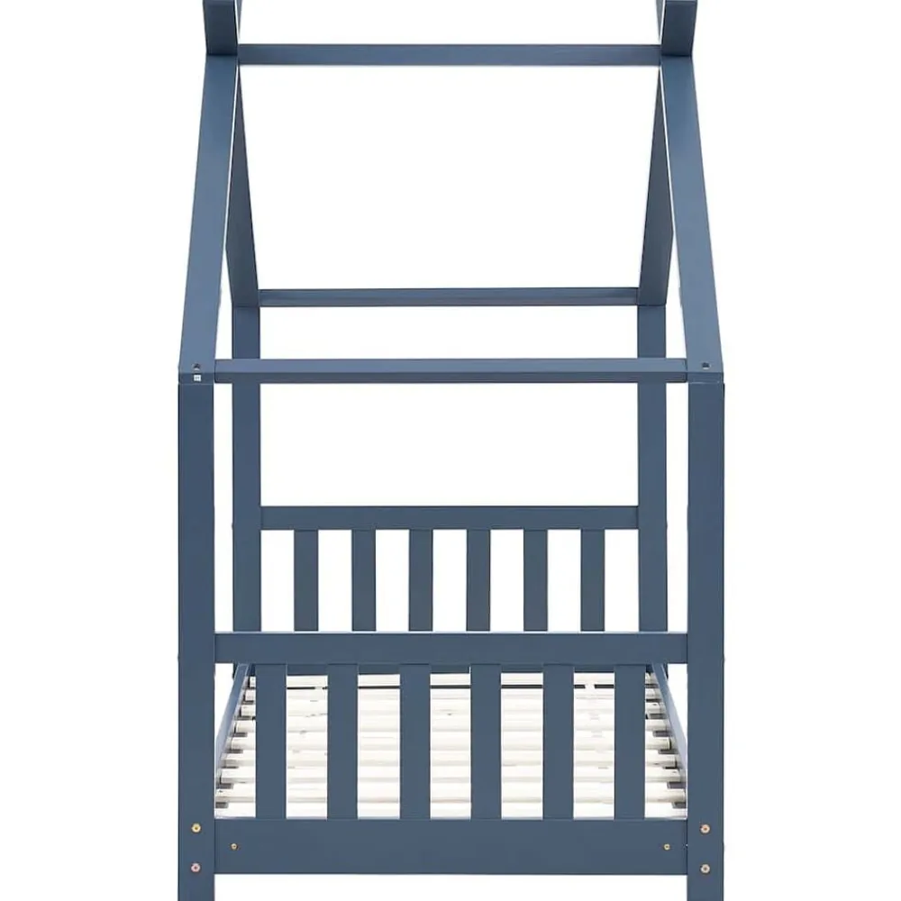 vidaXL Estructura de cama infantil madera maciza pino 70x140 cm Gris Outlet