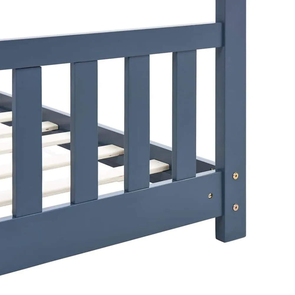 vidaXL Estructura de cama infantil madera maciza pino 70x140 cm Gris Outlet