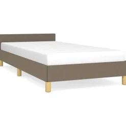 vidaXL Camas Y Accesorios-Estructura de cama con cabecero sin colchón tela taupe 80x200cm