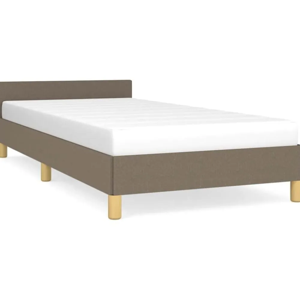 vidaXL Camas Y Accesorios-Estructura de cama con cabecero sin colchón tela taupe 80x200cm