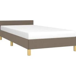 vidaXL Camas Y Accesorios-Estructura de cama con cabecero sin colchón tela taupe 80x200cm