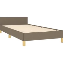 vidaXL Camas Y Accesorios-Estructura de cama con cabecero sin colchón tela taupe 80x200cm
