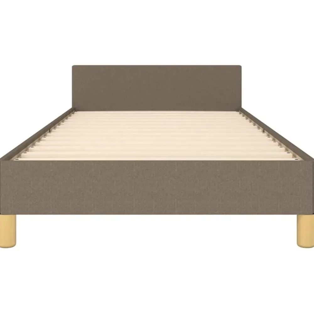 vidaXL Camas Y Accesorios-Estructura de cama con cabecero sin colchón tela taupe 80x200cm