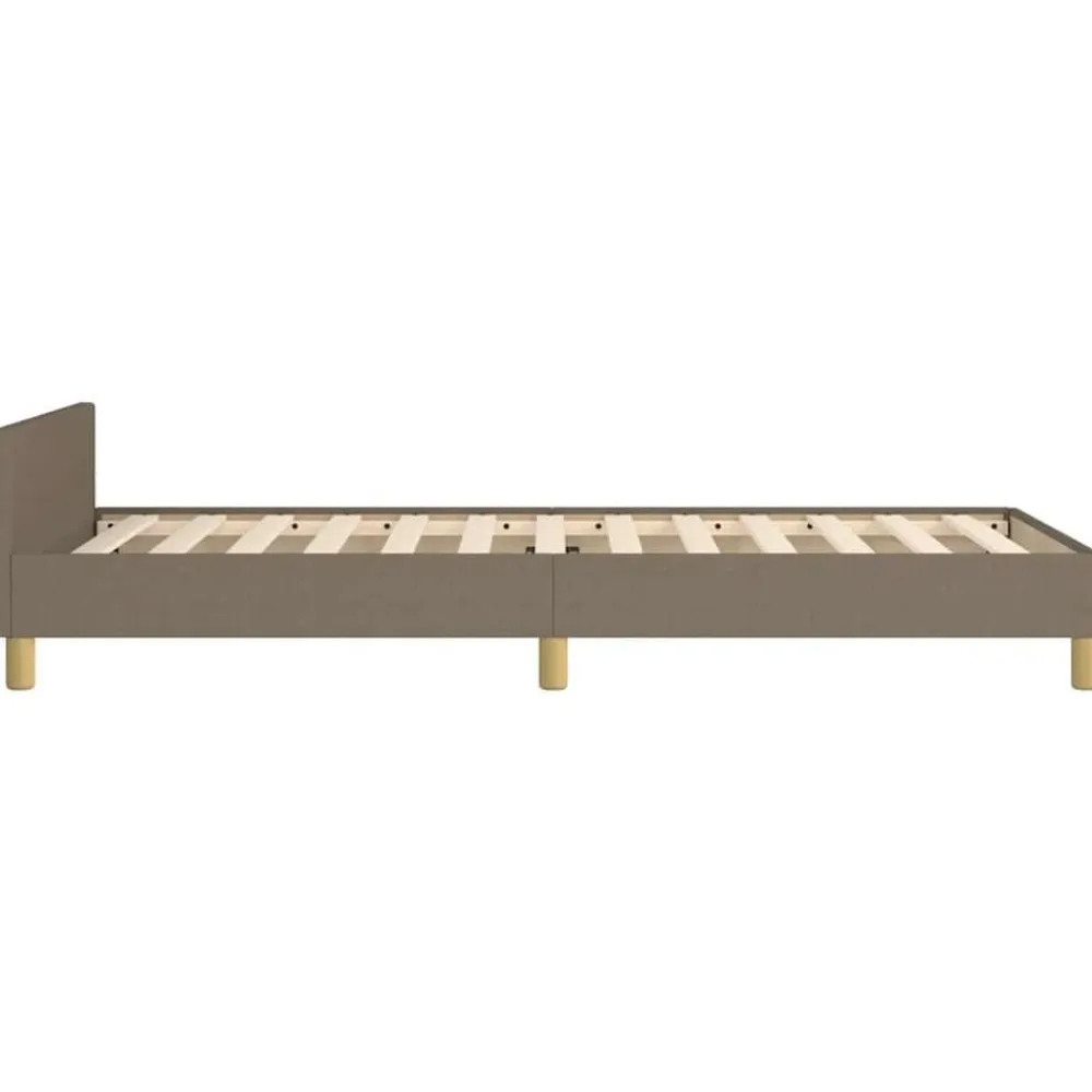 vidaXL Camas Y Accesorios-Estructura de cama con cabecero sin colchón tela taupe 80x200cm