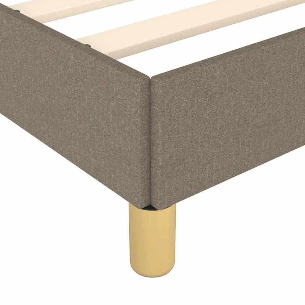vidaXL Camas Y Accesorios-Estructura de cama con cabecero sin colchón tela taupe 80x200cm