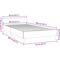 vidaXL Camas Y Accesorios-Estructura de cama con cabecero sin colchón tela taupe 80x200cm