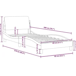 vidaXL Estructura de cama Dover cuero sintético 80x200 cm Blanco