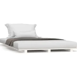 vidaXL Estructura de cama madera maciza de pino 90x200 cm Blanco