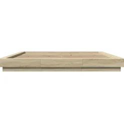 vidaXL Estructura de cama con luces LED madera 200x200 cm Roble Sonoma Clearance
