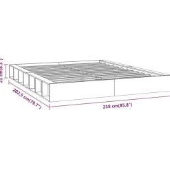 vidaXL Camas Y Accesorios-Estructura de cama de madera maciza 200x200 cm