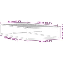 vidaXL Estructura de cama sin colchón de metal 90x200 cm Blanco