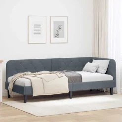 vidaXL Estructura de cama en esquina 80 x 200 cm Gris oscuro Best