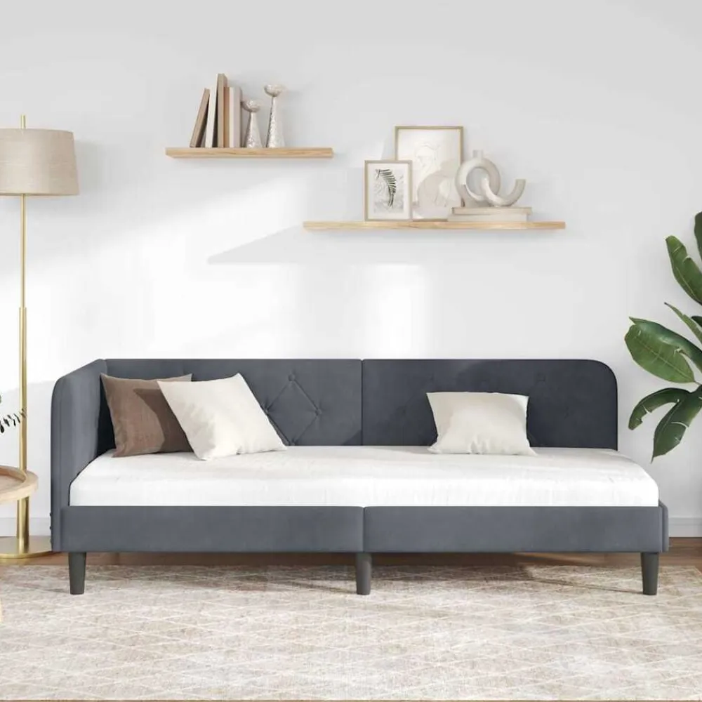 vidaXL Estructura de cama en esquina 80 x 200 cm Gris oscuro Best