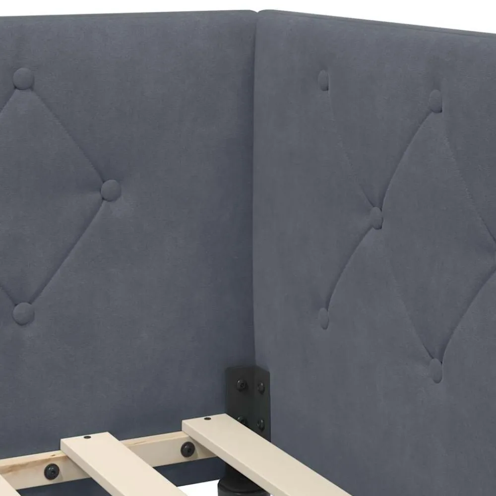 vidaXL Estructura de cama en esquina 80 x 200 cm Gris oscuro Best