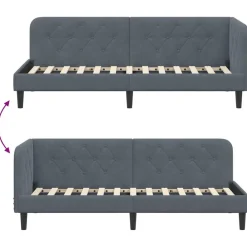 vidaXL Estructura de cama en esquina 80 x 200 cm Gris oscuro Best