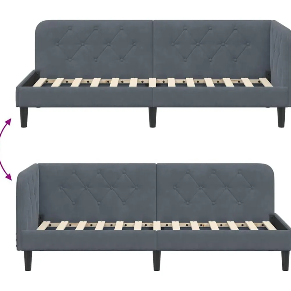vidaXL Estructura de cama en esquina 80 x 200 cm Gris oscuro Best