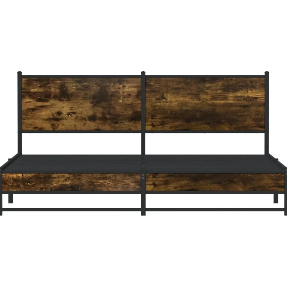 vidaXL Estructura de cama sin colchón metal 180x200 cm Roble ahumado Hot