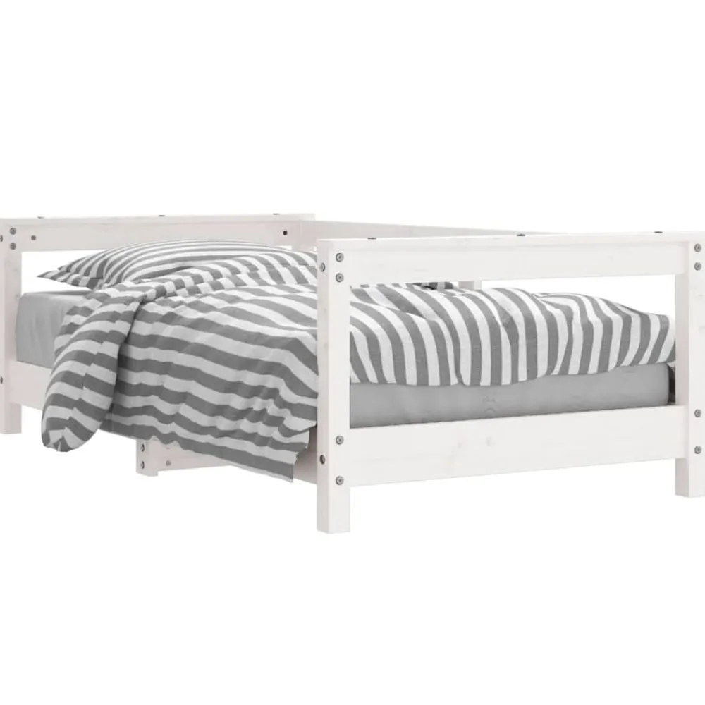 Niños vidaXL Mobiliario Para Bebés Y Niños Pequeños-Estructura de cama para niños madera de pino 70x140 cm