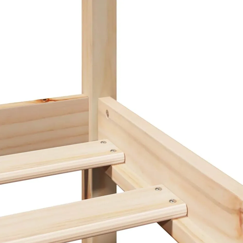vidaXL Estructura de cama con cabecero madera maciza pino 75x190 cm Natural Hot