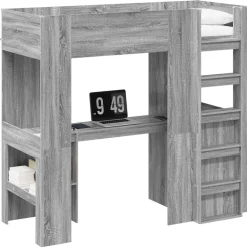 vidaXL Camas Y Accesorios-Estructura de litera con escritorio 75 x 190 cm