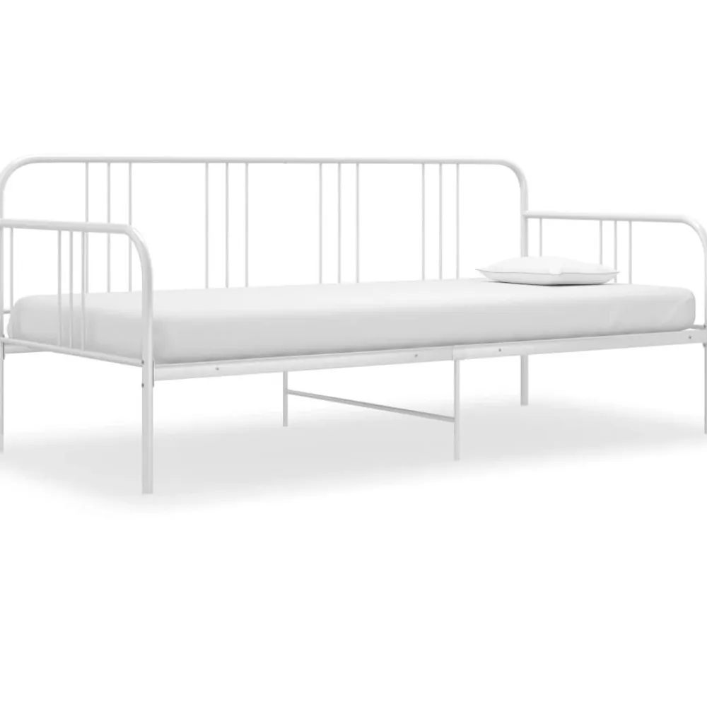 vidaXL Estructura de sofá cama sin colchón metal 90x200 cm Blanco Hot