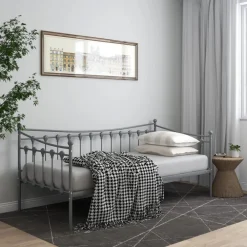 vidaXL Estructura de sofá cama sin colchón metal 90x200 cm Gris Online