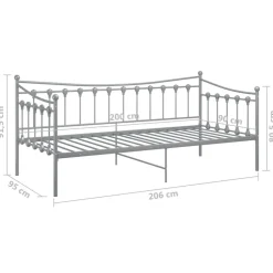 vidaXL Estructura de sofá cama sin colchón metal 90x200 cm Gris Online