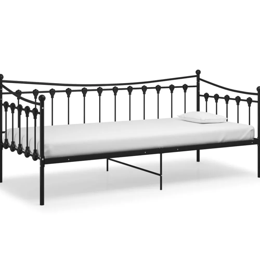 vidaXL Estructura de sofá cama sin colchón metal 90x200 cm Negro New