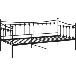 vidaXL Estructura de sofá cama sin colchón metal 90x200 cm Negro New