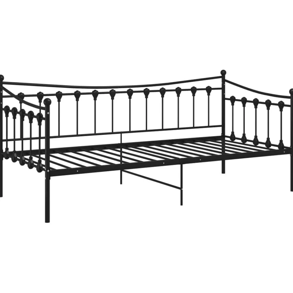vidaXL Estructura de sofá cama sin colchón metal 90x200 cm Negro New