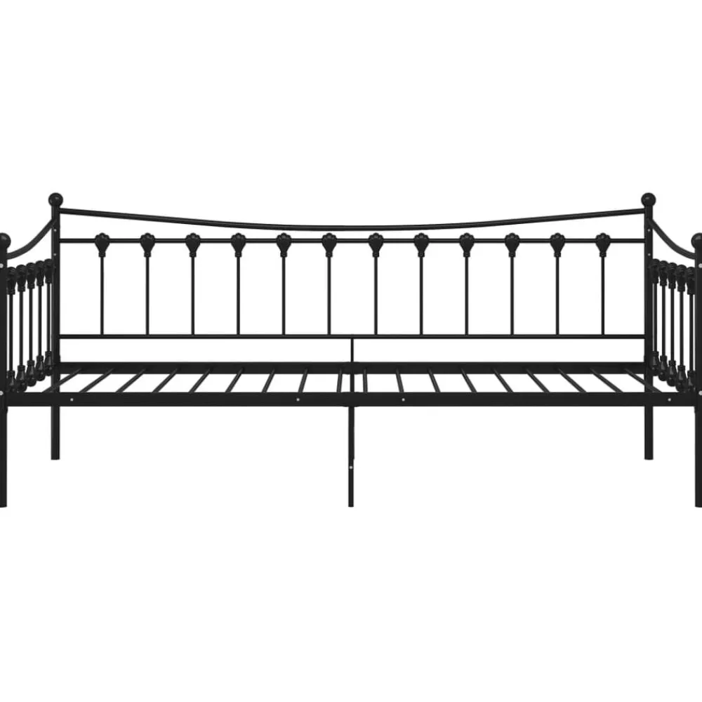 vidaXL Estructura de sofá cama sin colchón metal 90x200 cm Negro New