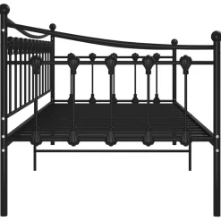 vidaXL Estructura de sofá cama sin colchón metal 90x200 cm Negro New