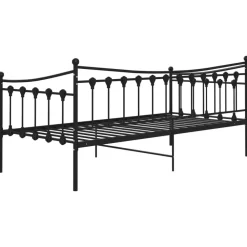 vidaXL Estructura de sofá cama sin colchón metal 90x200 cm Negro New