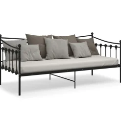vidaXL Estructura de sofá cama sin colchón metal 90x200 cm Negro New