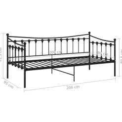 vidaXL Estructura de sofá cama sin colchón metal 90x200 cm Negro New