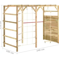vidaXL Estructuras Para Juegos Al Aire Libre-Estructura escalada madera de pino impregnada 240x100x170 cm