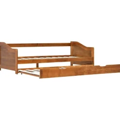 vidaXL Estructura sofá cama extraíble sin colchón marrón miel 90x200cm Marr&oacute;n miel New