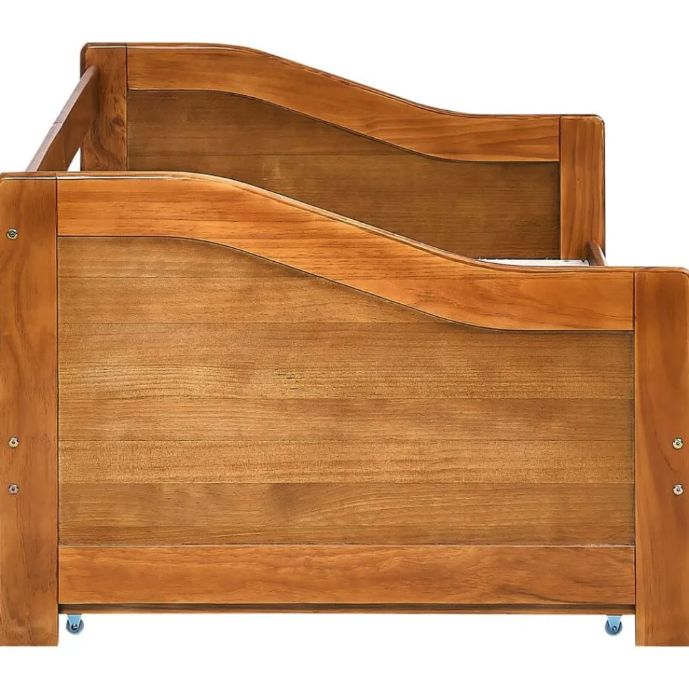 vidaXL Estructura sofá cama extraíble sin colchón marrón miel 90x200cm Marrón miel New